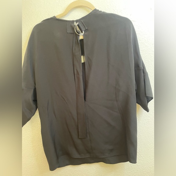 3.1 Phillip Lim Black Loose Fit Flow Blouse with flattering ladder cut out Sz 4 - Picture 6 of 11